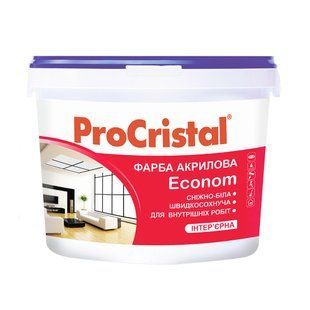 Фарба акрилова інтер&rsquo;єрна ProCristal Econom IR-230 Матова Біла 10 л i00301286 фото