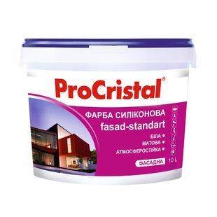 Фарба фасадна силіконова ProCristal Fasad Standart Si IR-133 Матова Біла 10 л i00301296 фото