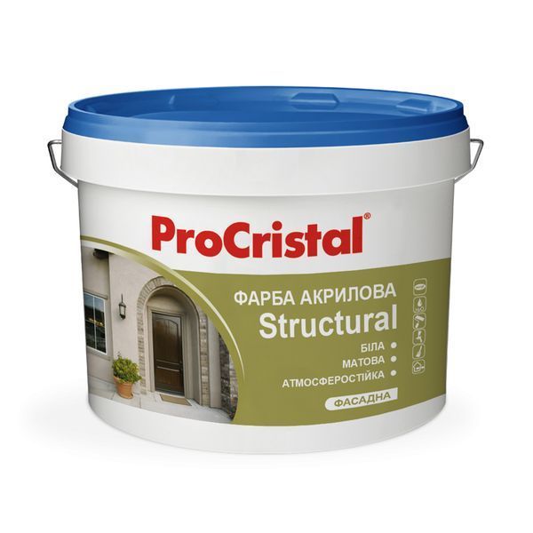 Краска фасадная структурная ProCristal Structural ИР-138 Матовая Белая 25 кг i00301547 фото
